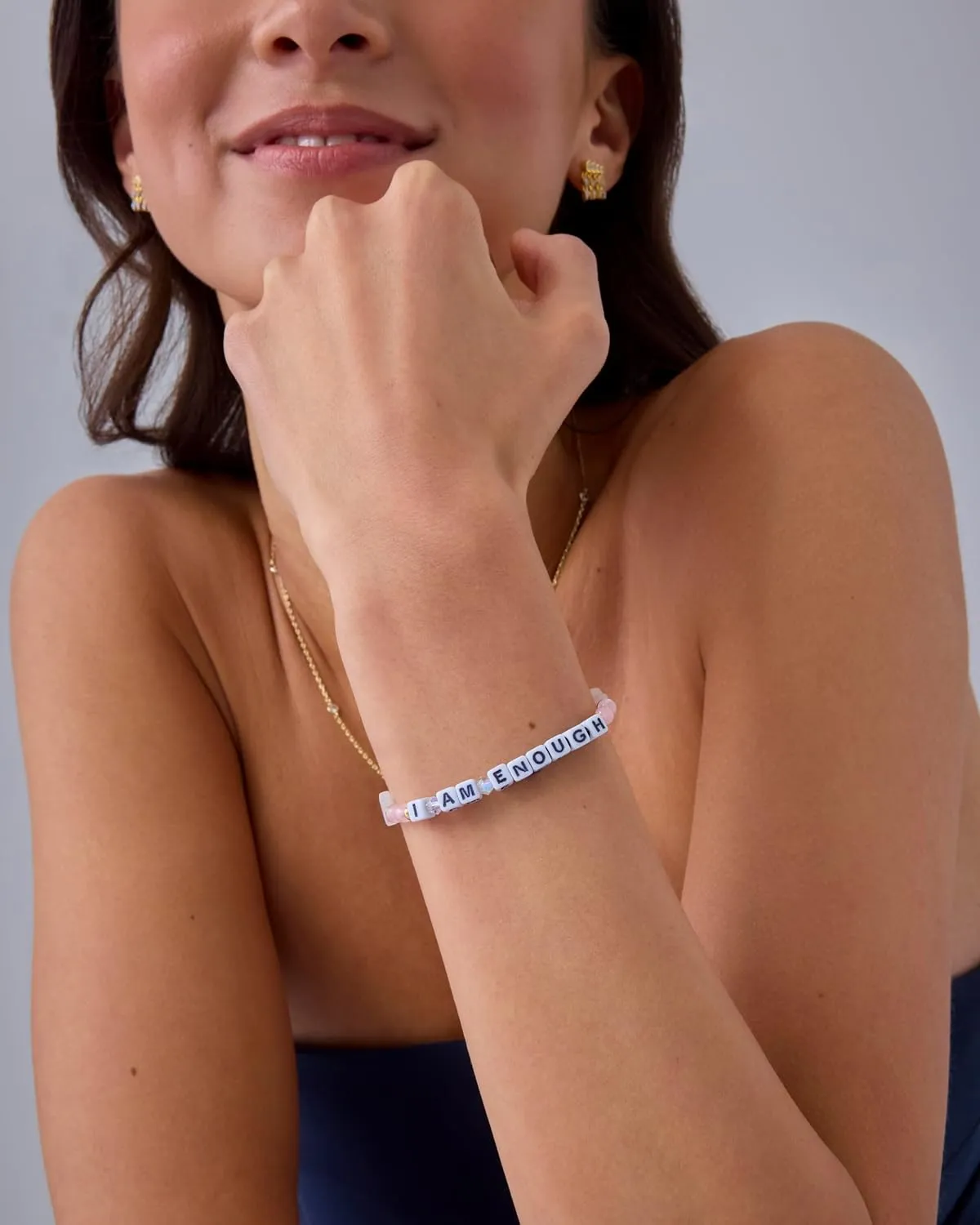 PAVOI 14K Gold Plated Colored Mantra Evil Eye Beaded Gemstone Bracelets for Women | Adjustable Friendship Beaded Bracelets with Words | I Am Enough Fearless Breathe Good Energy In My Era Grateful You Got This Affirmation Bracelet