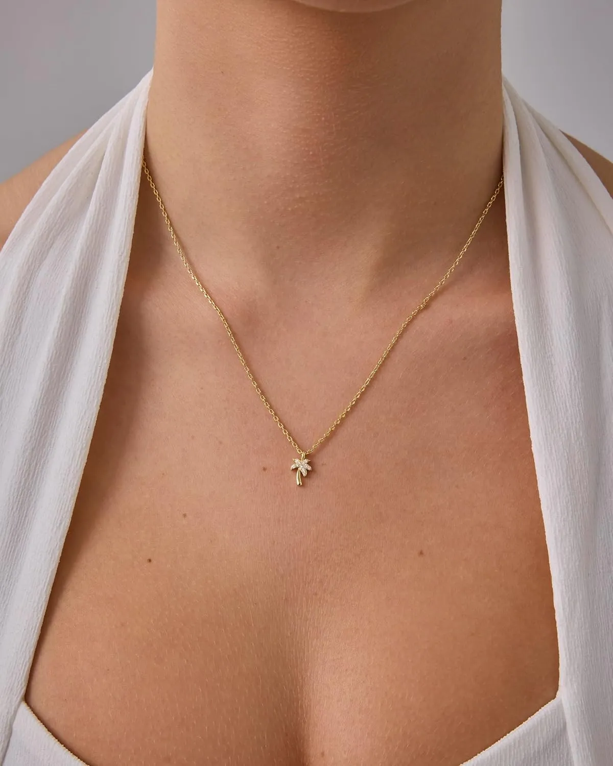 PAVOI 14K Gold Plated Dainty Cubic Zirconia Pendant Necklace for Women | Dot, Elephant, Butterfly, Pineapple, Lock, Knot, Palm Tree, Bow, Smiley Pendant | Layering Chain Necklaces