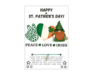 Peace * Love * Irish St. Patrick's Day Wish, Wish Bracelet, Holiday Party Favor, Thank You, St. Patrick's Day WIsh Bracelet, Co-Worker Gift, Friendship Wish Bracelet