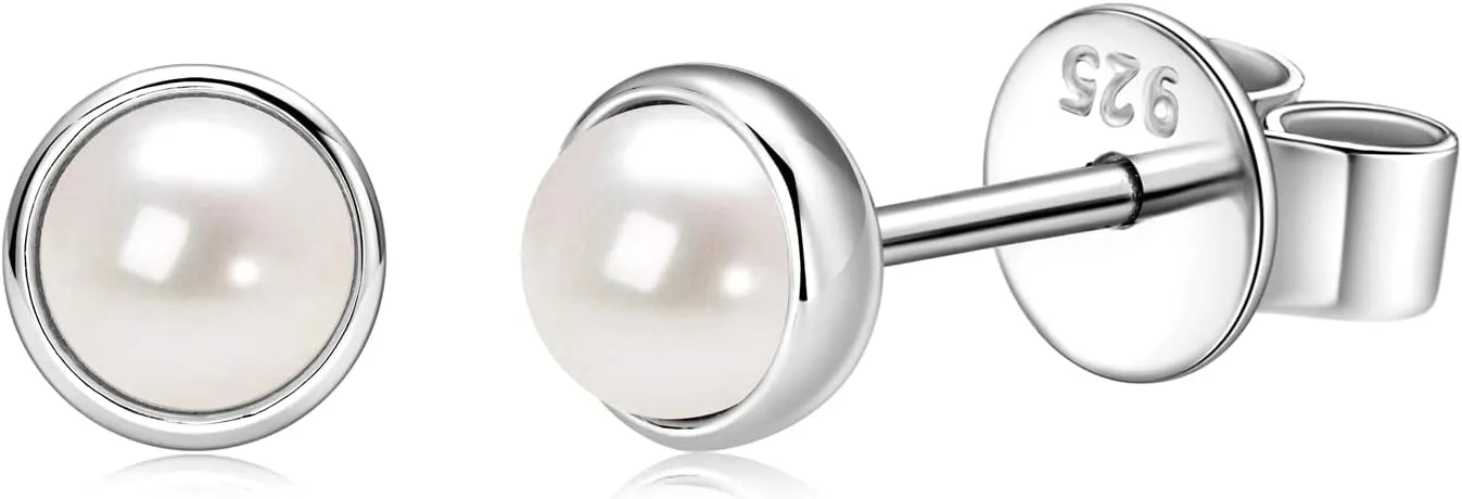 Pearl Earrings for Women 18K Gold Plated Handpicked AAAA Freshwater Cultured Pearls Stud Hypoallergenic Wedding Earrings Jewelry Gift for Her