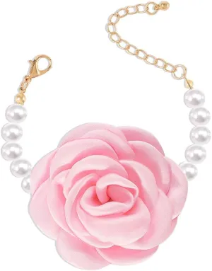 Pearl Flower Bracelet Vintage Roses Bracelets Jewelry Gold Baroque Bracelet for Wedding Festival Party Daily