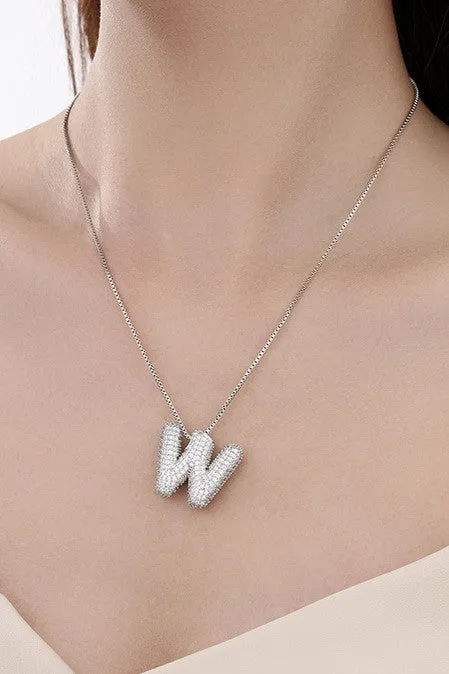 Personalized Bubble Necklace J Silver