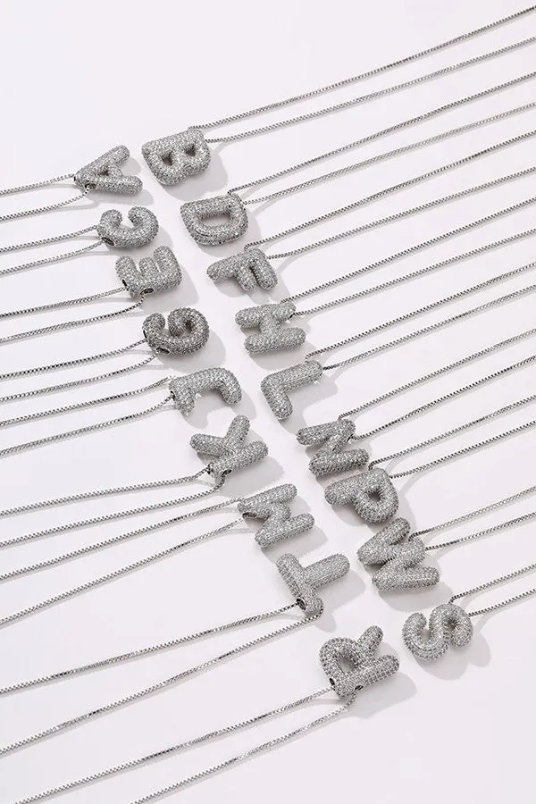 Personalized Bubble Necklace J Silver