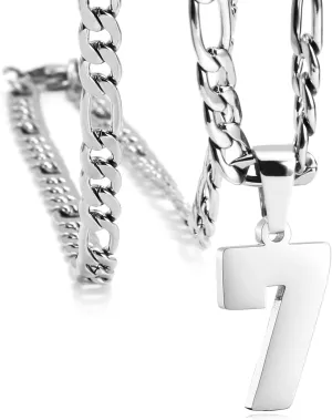Personalized Jersey Number Necklaces for Mens,Athletes Stainless Steel Sport Number Pendant Chain for Mens Baseball/Basketball/Football Team Inspiration Jewelry with Gifts