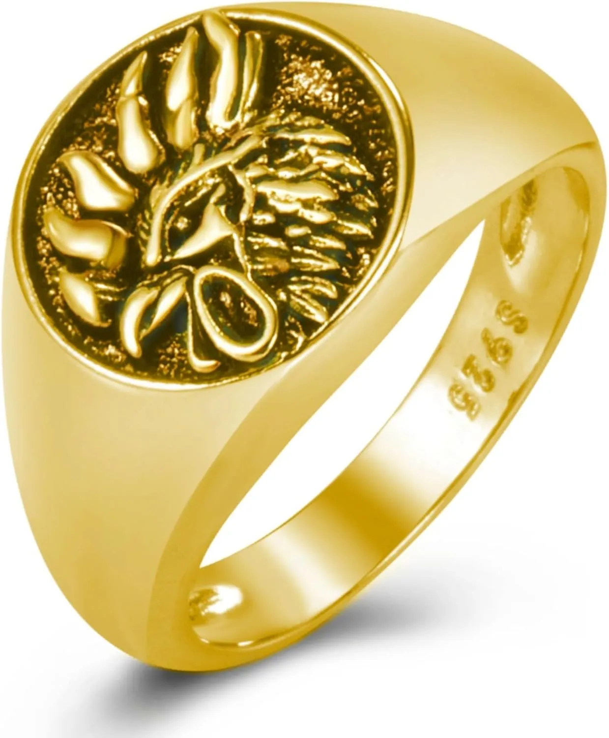 Phoenix Bird Ring for Men, Chicken Rooster Ring, Gold Plated Rings, Vint- Phoenix Signet Rings