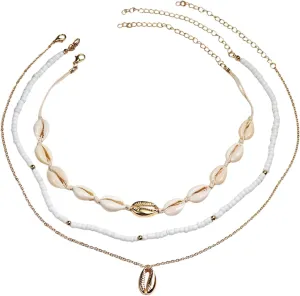 Pingyongchang Cowrie Shell Necklace for Women Ocean Wind Shell Imitation Pearl Necklace Set Rice Beads Shell Beach Necklace Layered Sea Shell Beads Choker Necklace for Women Summer Beach Jewelry