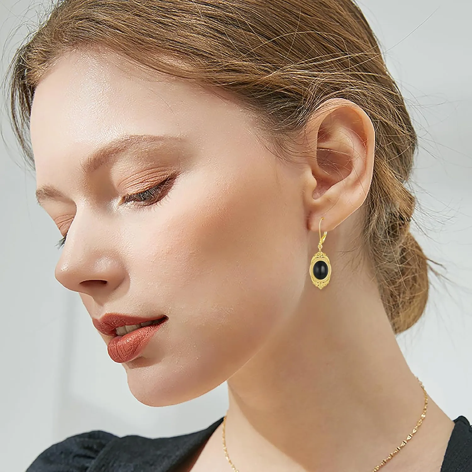 Pink Cat Eye Stone/Onyx/Moss agate/Peridot/Moonstone/Lapis Lazuli Earrings Sterling Silver Pink Cat Eye Stone/Onyx/Moss agate/Peridot/Moonstone/Lapis Lazuli Dangle Earrings Victorian Earrings Vintage Retro Style Jewelry Gifts for Women