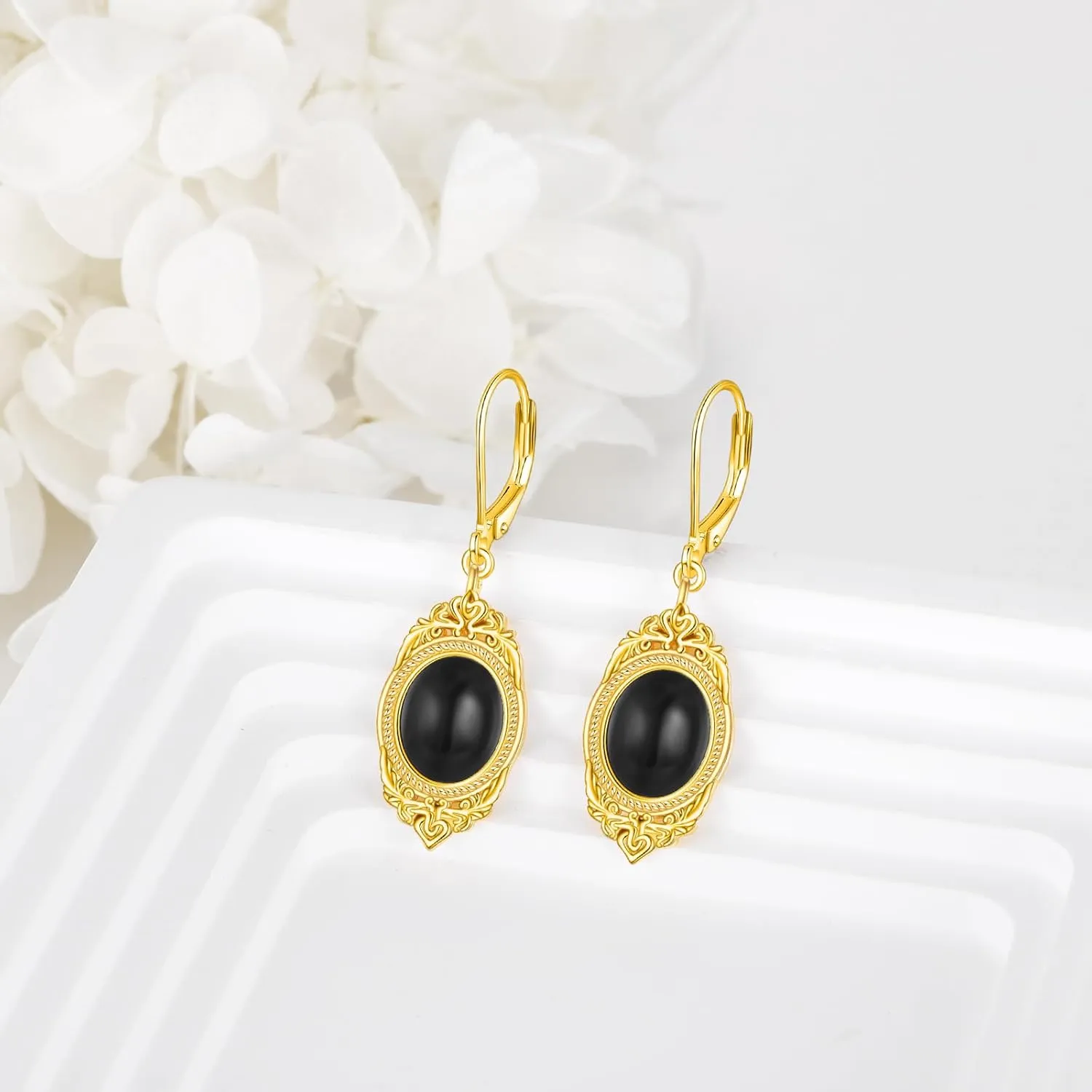 Pink Cat Eye Stone/Onyx/Moss agate/Peridot/Moonstone/Lapis Lazuli Earrings Sterling Silver Pink Cat Eye Stone/Onyx/Moss agate/Peridot/Moonstone/Lapis Lazuli Dangle Earrings Victorian Earrings Vintage Retro Style Jewelry Gifts for Women