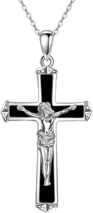 POPLYKE 925 Sterling Silver Cross Necklaces for Women Pendant Christian Jewelry for Women 18" 2" and 20" 2" chain