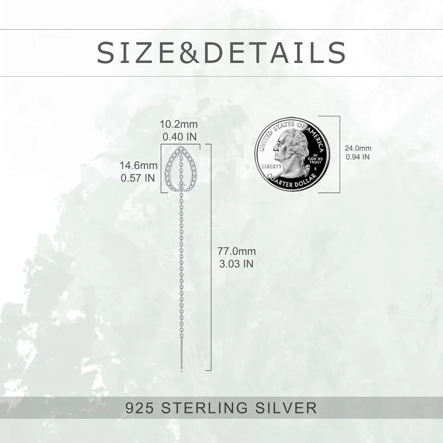 POPLYKE 925 Sterling Silver Threader Earrings for Women Sterling Silver Through Long Chains Earrings Jewelry Gifts for Women