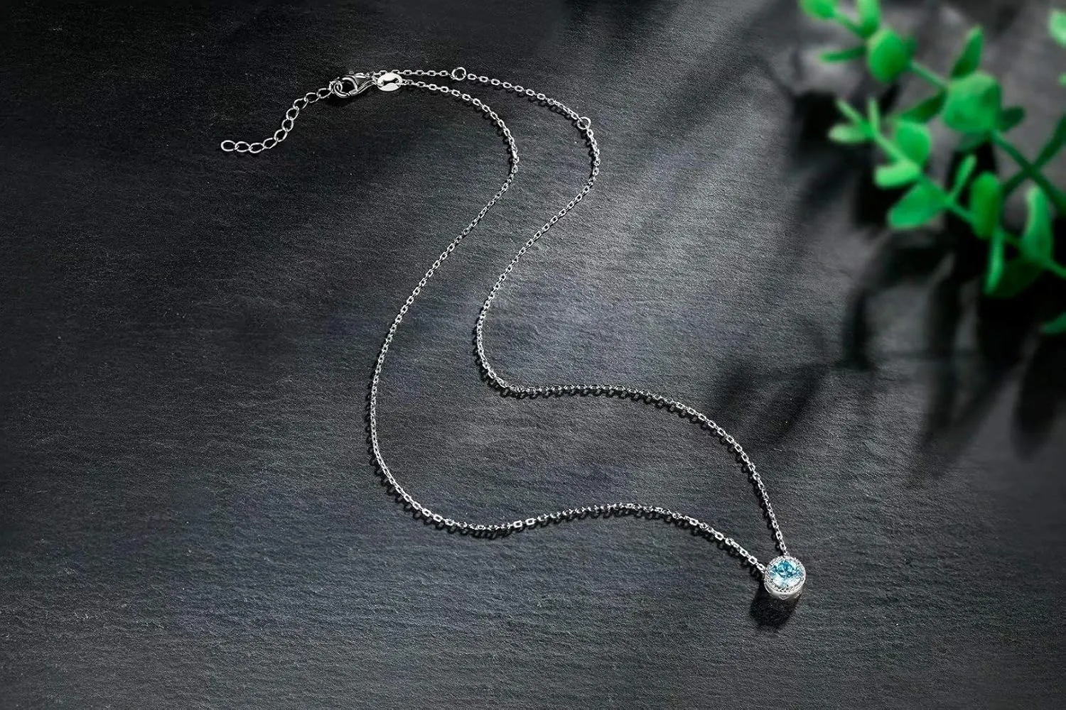 Presentski Birthstone Necklace for Women Sterling Silver 925 Solitaire Pendant Dainty Necklace Birthday Gifts for Women Birthstone Necklaces for Mom