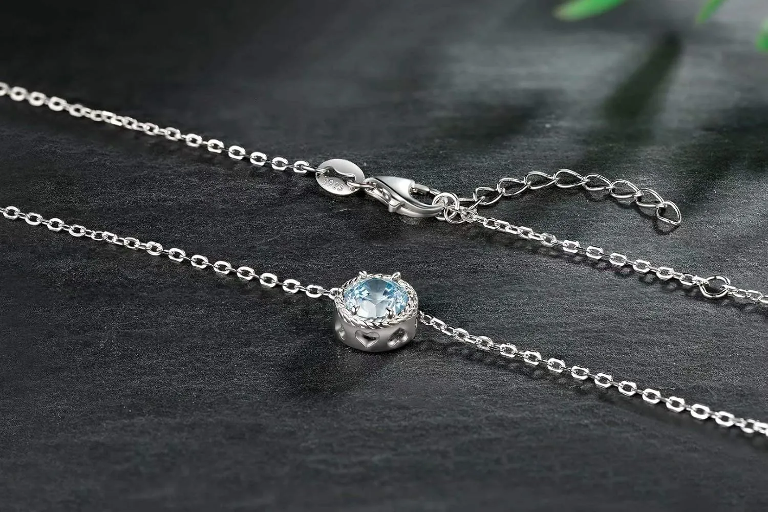 Presentski Birthstone Necklace for Women Sterling Silver 925 Solitaire Pendant Dainty Necklace Birthday Gifts for Women Birthstone Necklaces for Mom
