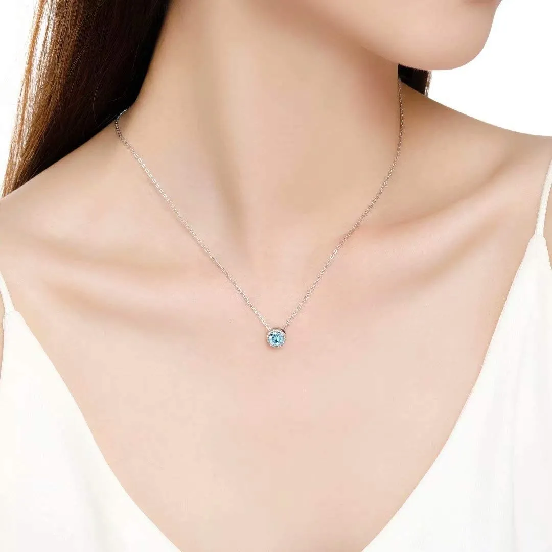 Presentski Birthstone Necklace for Women Sterling Silver 925 Solitaire Pendant Dainty Necklace Birthday Gifts for Women Birthstone Necklaces for Mom