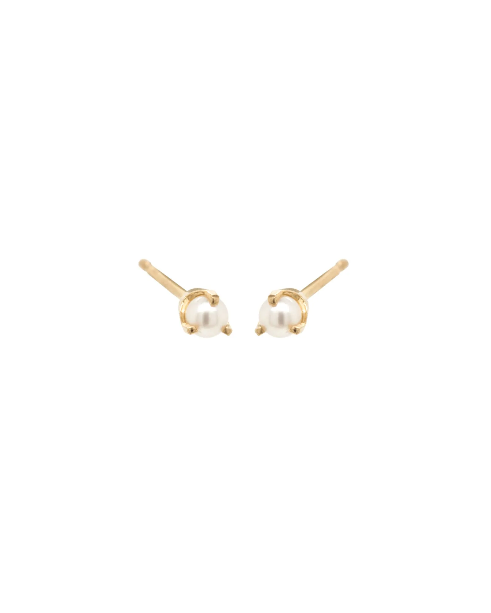 Prong Set Pearl Studs | 2mm