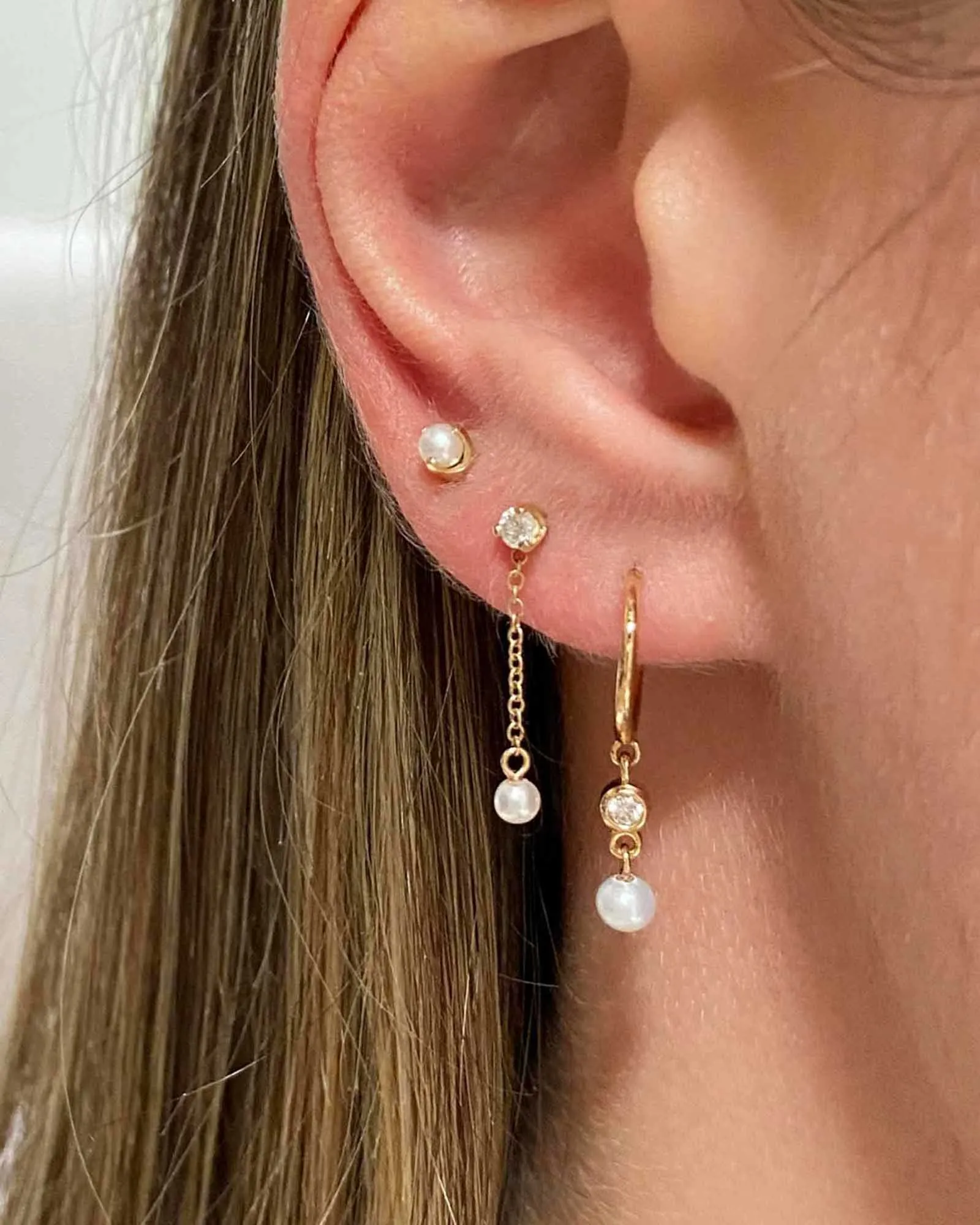 Prong Set Pearl Studs | 2mm