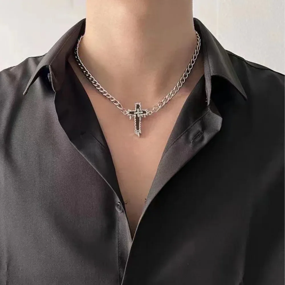 "Retro Cross Titanium Steel" Necklaces