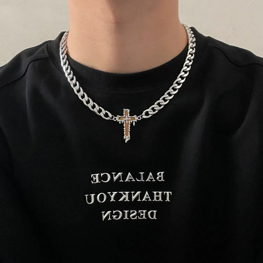 "Retro Cross Titanium Steel" Necklaces