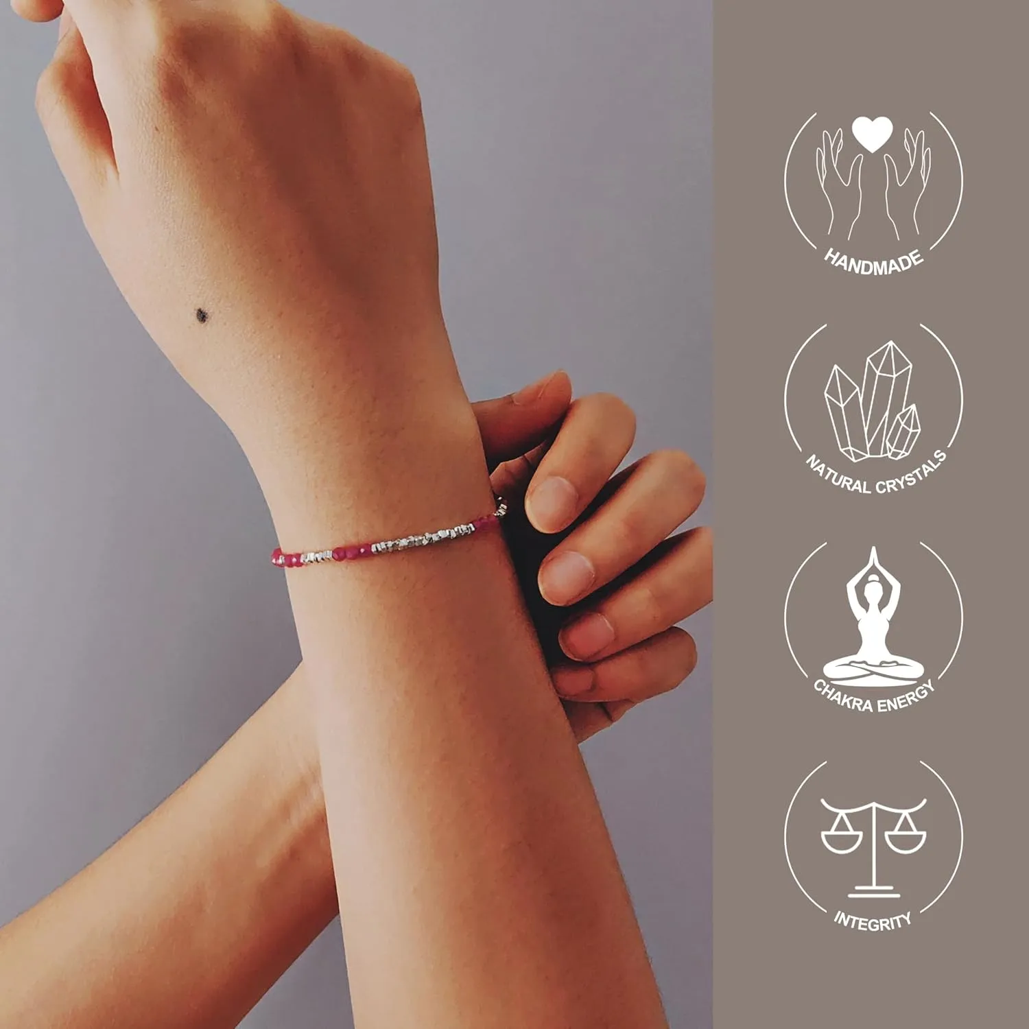 Real Natural Ruby Bracelet 0.15x0.15 Round Shape Gemstone 925 Sterling silver Overlay Handmade Cuff Crystal Jewelry