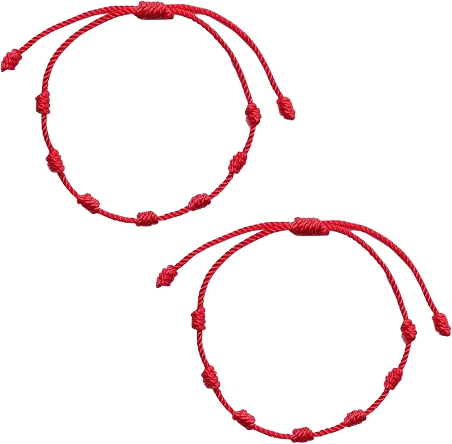 Red String Bracelets 7 Knots String Bracelet Good Luck Red Friendship Bracelet