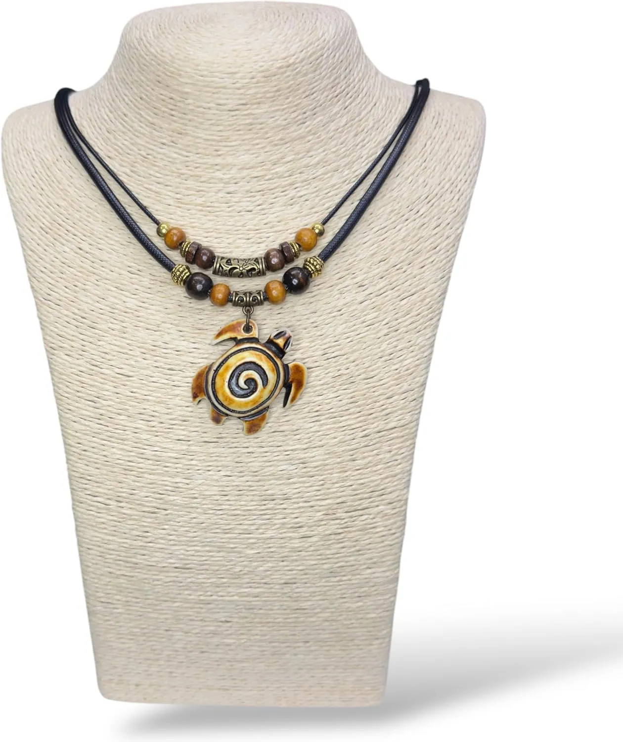 Resin Spiral Turtle Double Layer Necklace Best Friends Carving Sea Turtles Pendant Necklaces Hawaiian Surfer Lucky Amulet Jewelry for Women Men Unisex