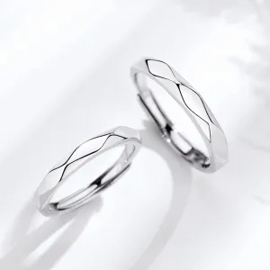 Ring,Couple Ring Black and White Diamond Ring Sterling Silver Pair All-Match Light Luxury Long-Distance Love Ring Valentine's Day (a) (Color : White)