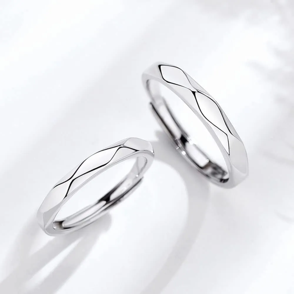Ring,Couple Ring Black and White Diamond Ring Sterling Silver Pair All-Match Light Luxury Long-Distance Love Ring Valentine's Day (a) (Color : White)