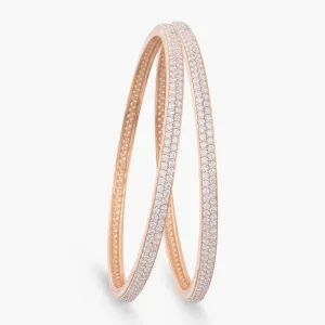 Rose Delicate Silver Bangles