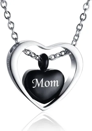 Rose Gold Double Heart Urn Necklaces for Human Pet Ashes Cremation Jewelry for Ashes Keepsake Memorial Pendant Jewelry