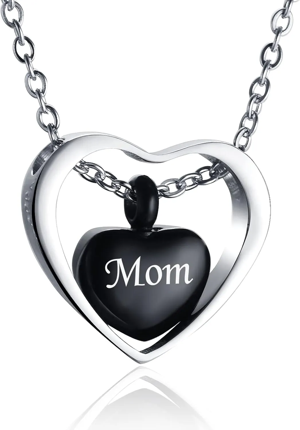 Rose Gold Double Heart Urn Necklaces for Human Pet Ashes Cremation Jewelry for Ashes Keepsake Memorial Pendant Jewelry
