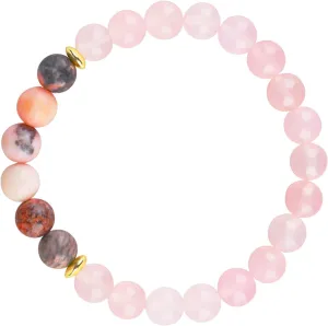 Rose Quartz Crystal Bracelet, Pink Quartz Opal Peru Love Friendship Men Women Bracelet, for Money Wealth Business Prosperity Feng Shui Good Luck Energy Chakra Stone Beaded Bracelet