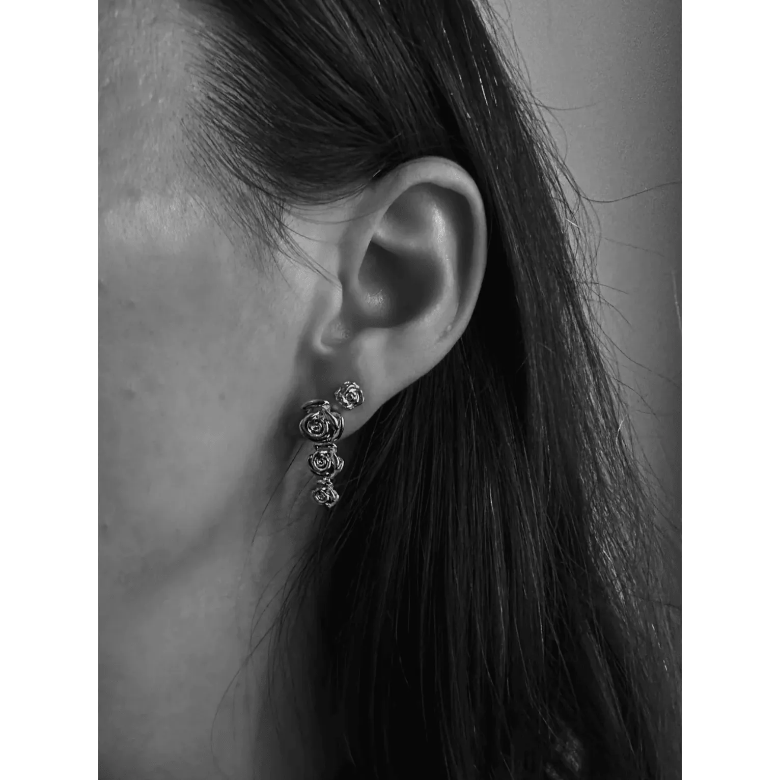 Rose Stud Earrings 24k Gold Plated