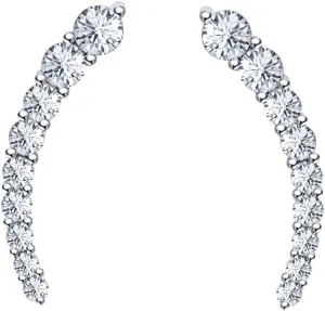 Round Cut Gemstone 14k White Gold Plated Earcuffs Earrings For Women