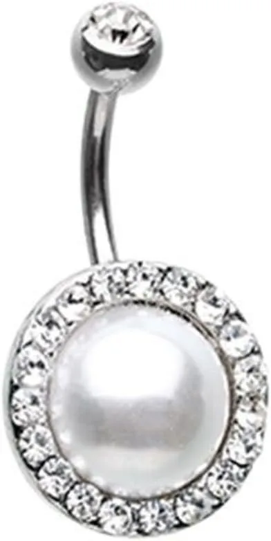 Royal Supreme Jewelled Imitation Pearl WildKlass Belly Button Ring