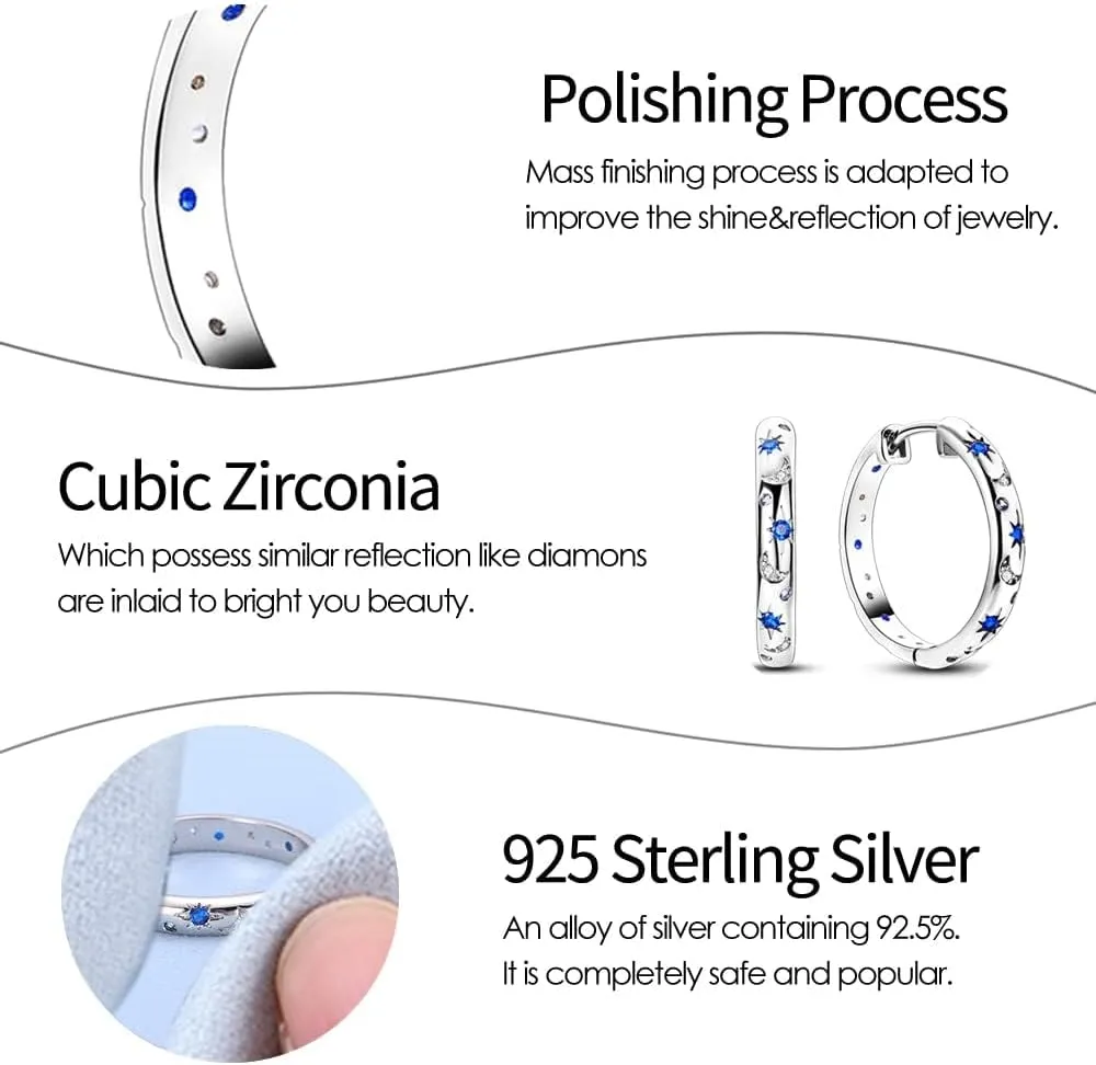 S925 Sterling Silver Earrings for Women Huggie Hoop Earrings