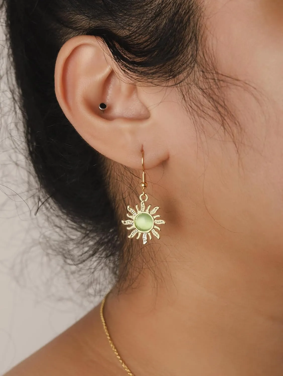 Sacina Boho Gothic Celestial Crystal Sun Earrings, Boho Hippie Earrings, Hippie Jewelry, Christmas Jewelry Gift For Women