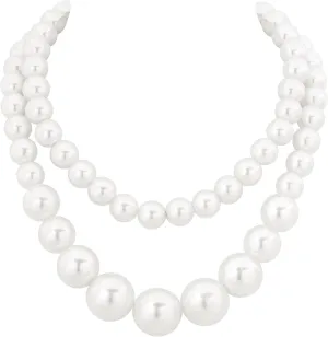 Sacina Layered Imitation-Imitation-pearl Choker Imitation-Imitation-pearl Necklace for Women, Chunky 1920s Jewelry, Vintage Statement Necklace, Christmas Jewelry Gift for Women