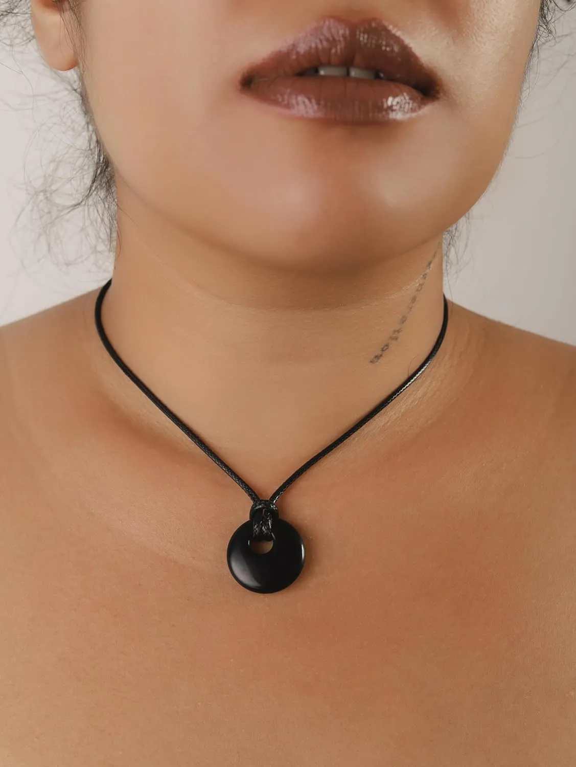 Sacina O Ring Crystal Necklace, Boho Gothic Hippie Summer Beach Necklace, Christmas Jewelry Gift for Women