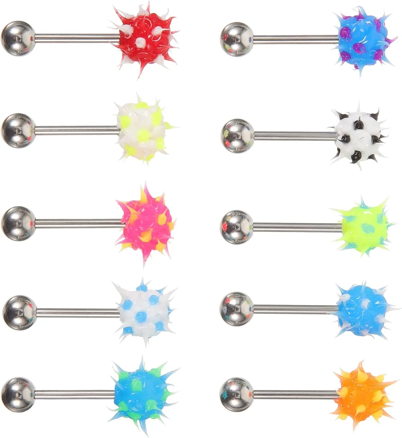 SAFIGLE 10Pcs Creative Body Piercing Jewelry Tongue Studs for Stylish Tongue Decor Skin Friendly Material Durable and Easy to Clean present for Body Jewelry Lovers