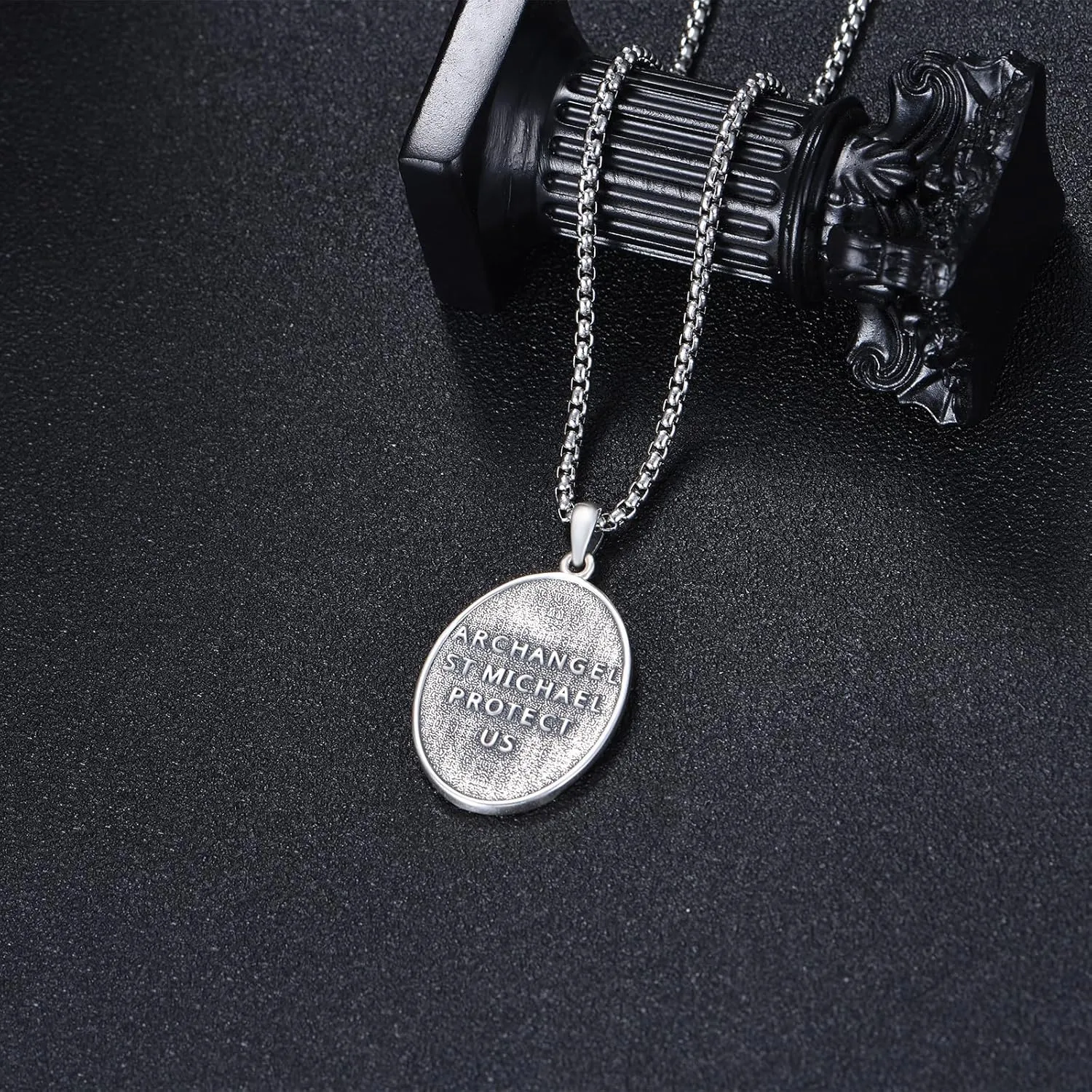 Saint Jude/Michael/Muerte/Benedict/Mary/Dymphna Necklace for Men Sterling Silver Pendant Necklaces Prtotect Jewelry Gifts for Men Women