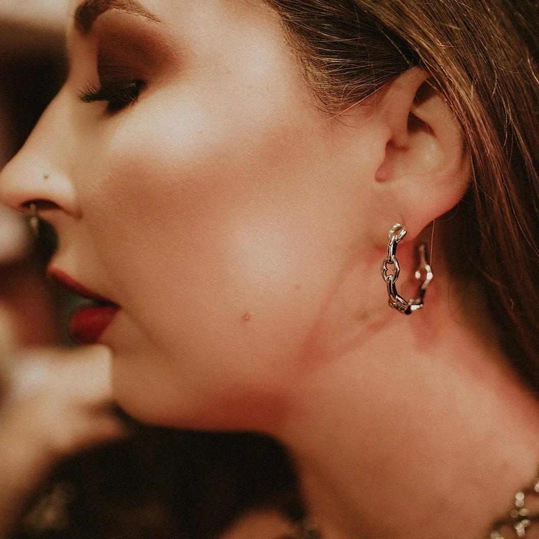 Sanctum Medieval Link Hoop Earrings