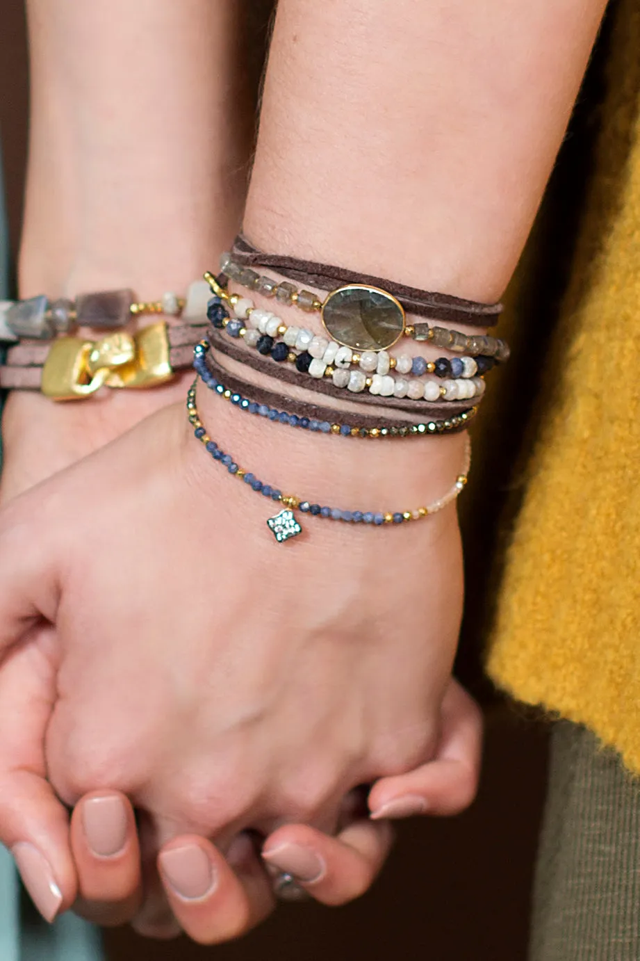 Sapphire Quatrefoil Charm Bracelet