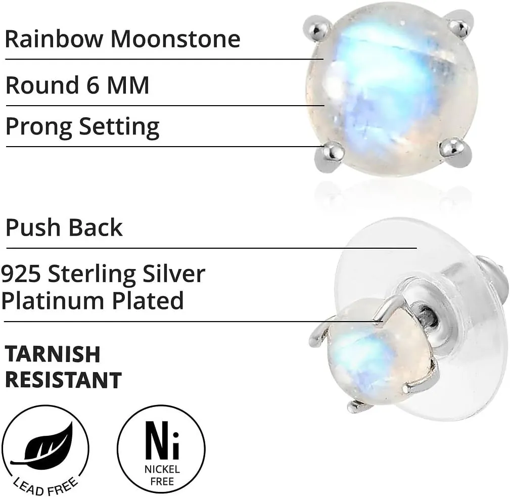 Shop LC Birthstone Stud Earrings for Women 925 Sterling Silver Gemstone Jewelry Anniversary Birthday Gifts for Women
