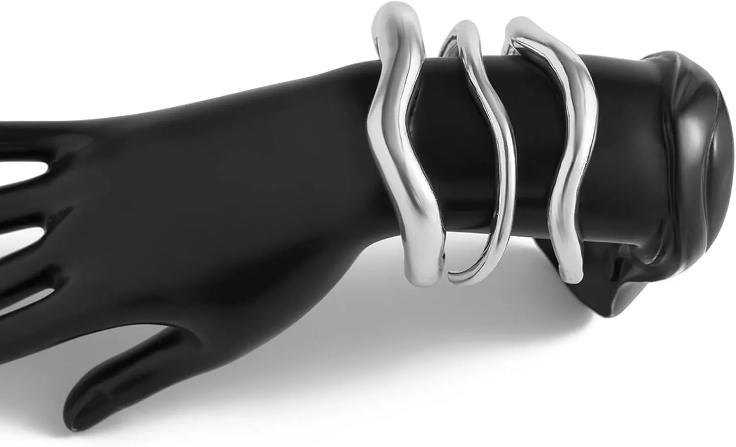 Silver Bangles for Women Chunky Gold Cuff Bracelet Non Tarnish Trendy Statement Jewelry Gifts
