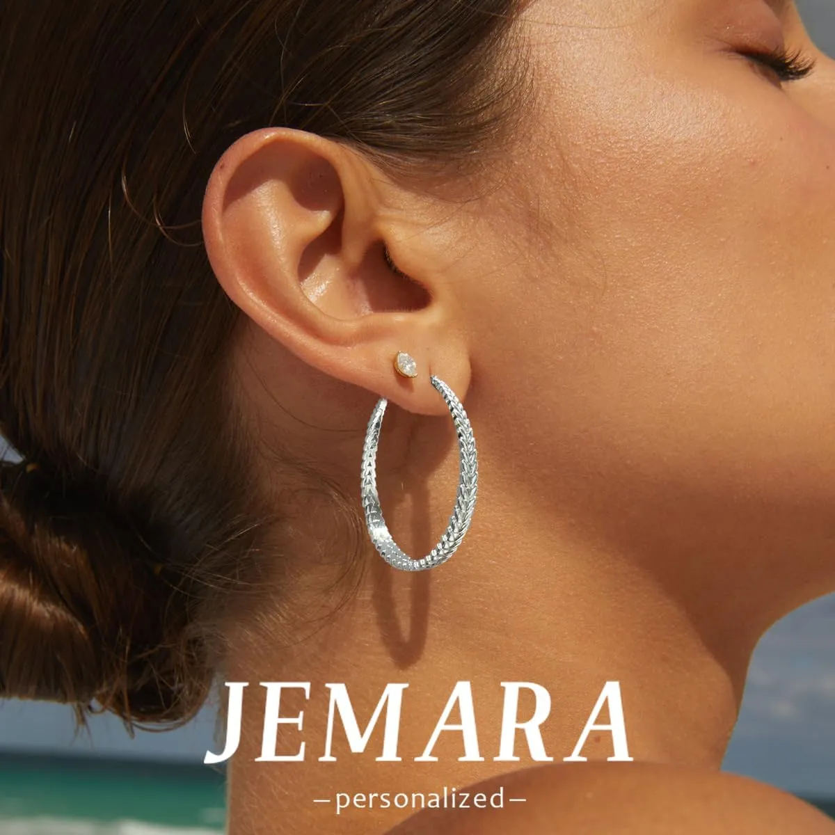 Silver Hoop Earrings for Women Hypoallergenic 925 Sterling Silver Post Hoop Earrings Lightweight Thick Large Silver Hoop Earrings 30/40/50MM