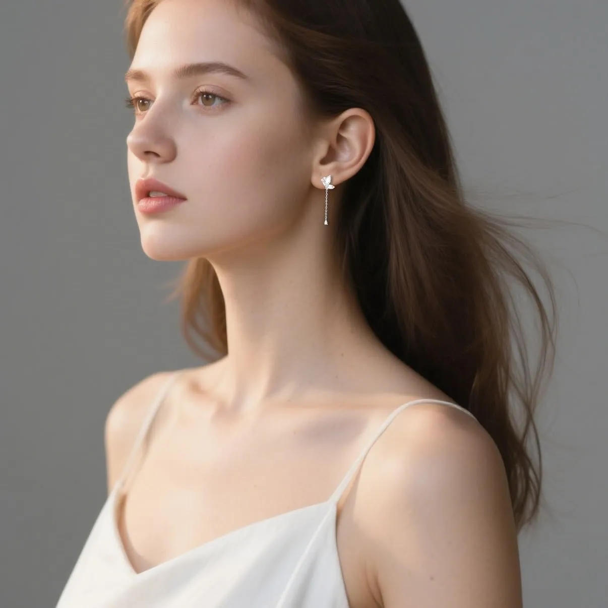 SLUYNZ 925 Sterling Silver CZ Butterfly Dangle Earrings for Women Teens Pretty Butterfly Drop Tassel Earrings Droplet Chain