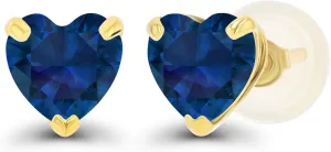 Solid 14K Gold 5mm Heart Genuine Birthstone Stud Earrings For Women | Hypoallergenic Studs | Natural or Created Gemstone Stud Earrings For Women