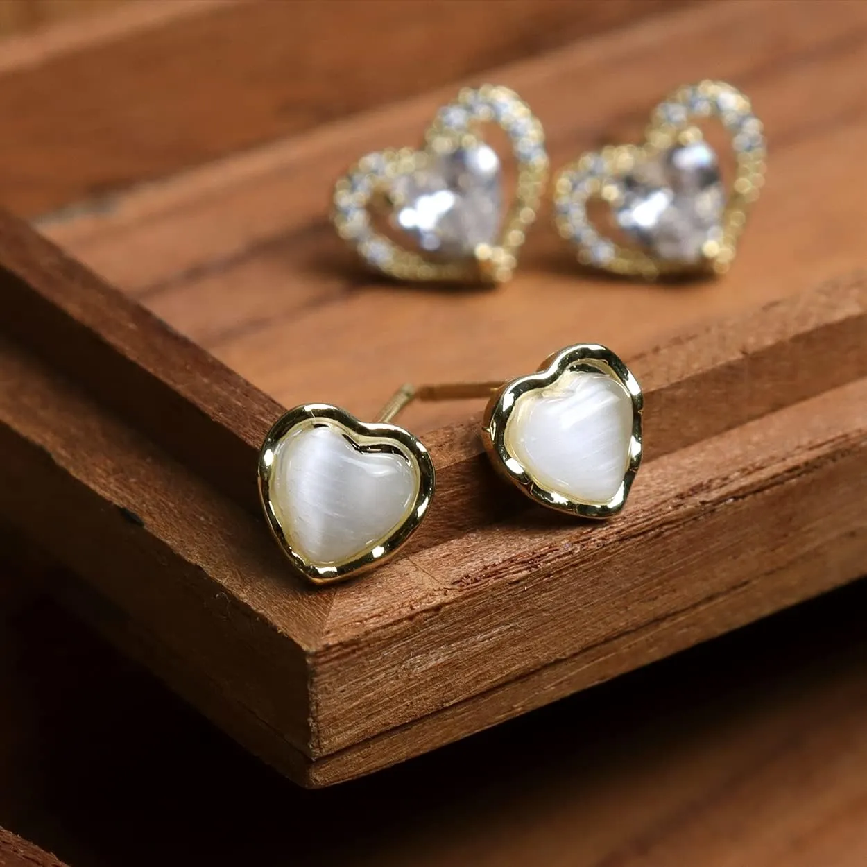 Sonateomber 3 Pairs Tiny Cute Studs Set for Women, 925 Sterling Silver Love Prom Jewelry Gift