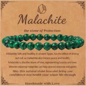 SONNYX Natural Stone Crystal Bracelet for Women Men - 6MM Semi-Precious Gemstone Beaded Bracelet Stretch Beads Bracelet Yoga Bracelets Jewelry
