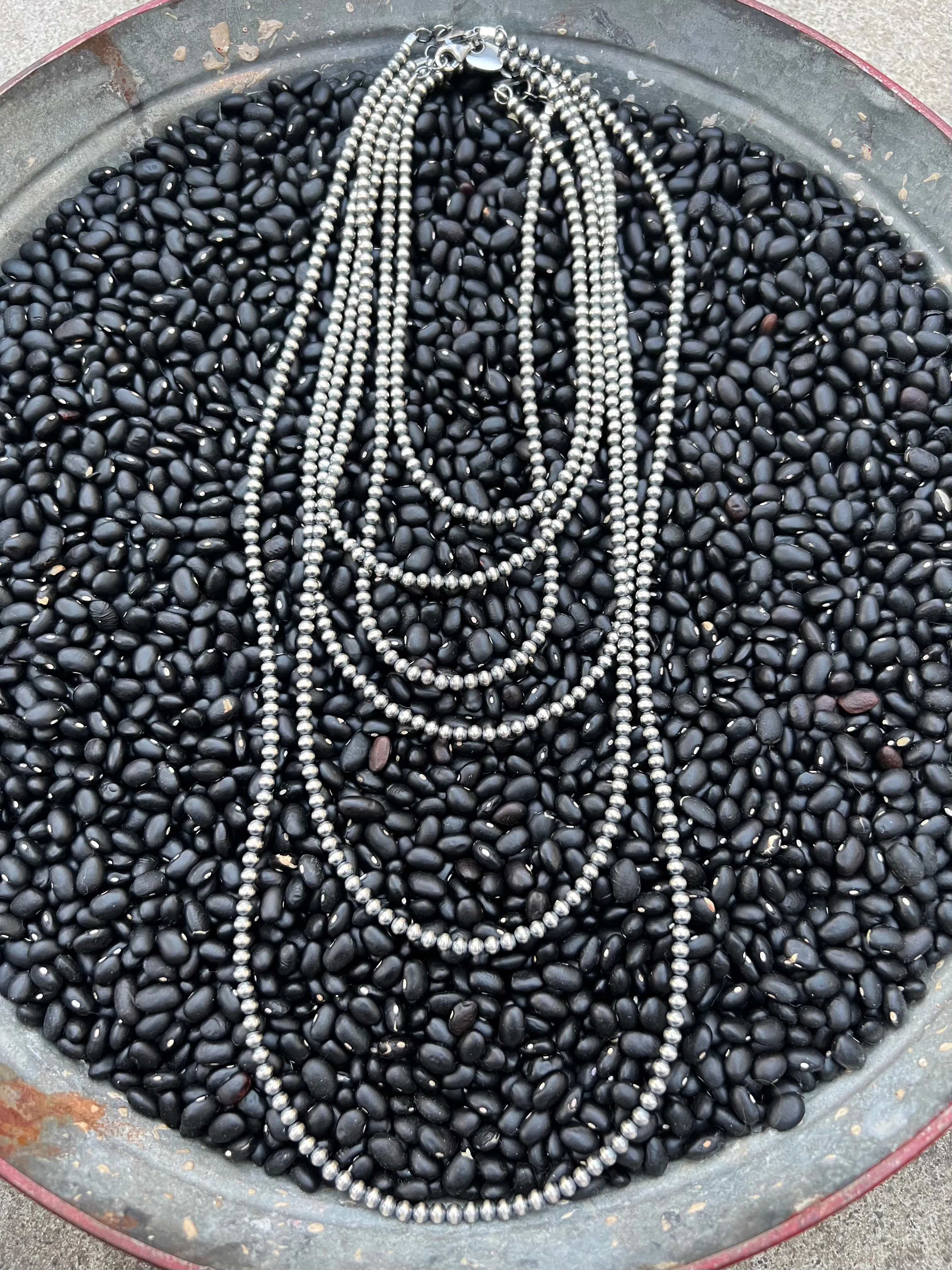 Sterling Silver 4mm Pearl Necklace