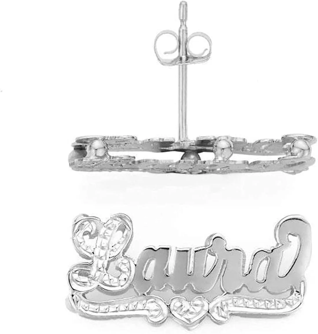 Sterling Silver Custom Stud Earrings - Personalized Name Earrings, Custom Made
